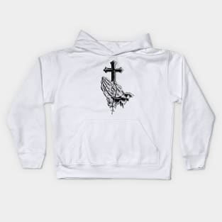 Jesus Pray God Cross Amen Trust Believe Christ Love Forever Kids Hoodie